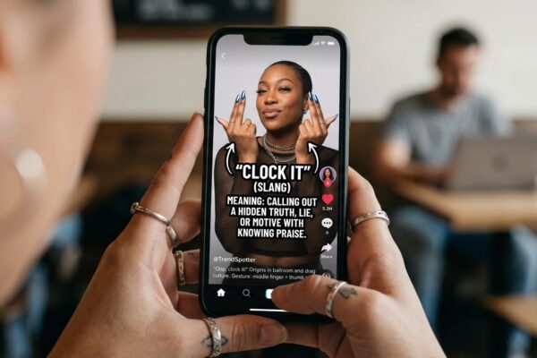 Clock it meaning in slang with the finger-clap hand gesture